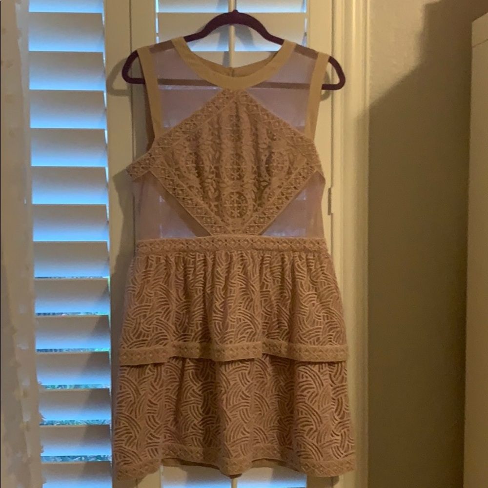 Lilac BCBGMaxAzria embroidered mini dress